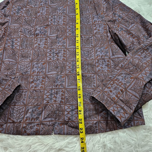 Peruvian Connection Women's Purple Abstract Print Zip Up Jacket. Size 14/L - Picture 7 of 7